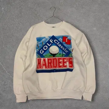 레어 90s USA제 Lee 하디즈 기업 로고 맨투맨 골프 프린트