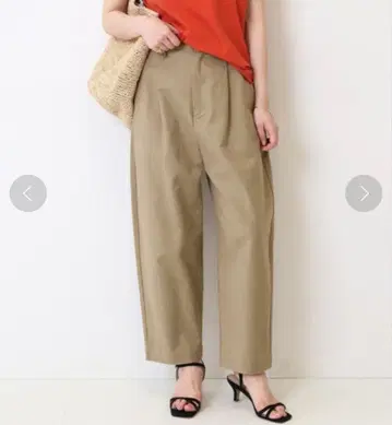 SLOBE IENA 린넨 코튼 커브 팬츠 베이지 38