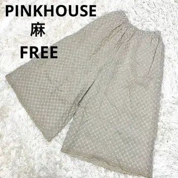 봄/여름 핑크하우스 PINKHOUSE 린넨 전체 레이스 안감 와이드 팬츠