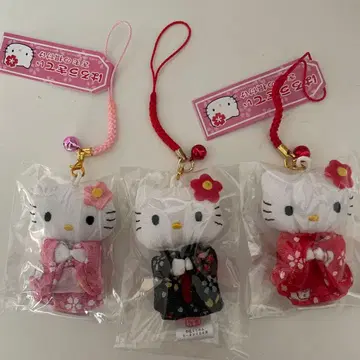 헬로키티 기모노 스트랩 3개 세트 새상품