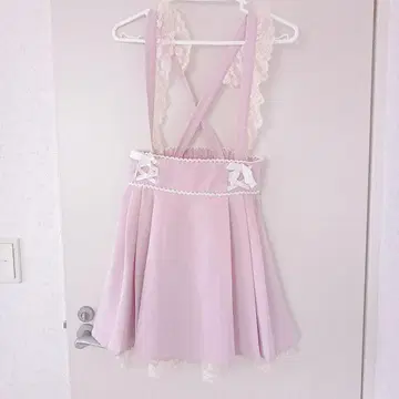 유메텐보 디어마이러브 핑크 레이스 서스펜더 스커트 점프 스커트 ~ M