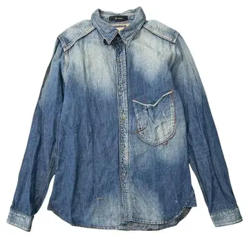 JohnBull 젬블 린넨 혼방 빈티지 가공 데님 셔츠 L