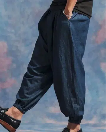 Jih Nunc 린넨 혼방 데님 와이드 벌룬 팬츠 M 사이즈