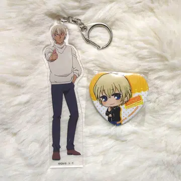 명탐정 코난 아무로 토오루 후루야 레이 빅 아크릴 키링 하트 캔뱃지