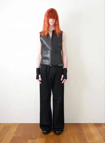 SECTION DROP FLARE COATED DENIM 46