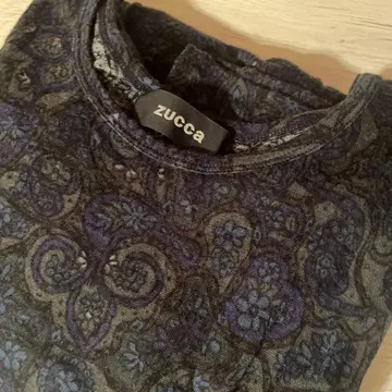 주카 ZUCCA 티셔츠 원피스 튜닉 페이즐리 꽃무늬 울 혼방