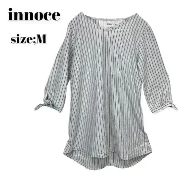 innoce 셔츠 상의 스트라이프 M 세련된 고급