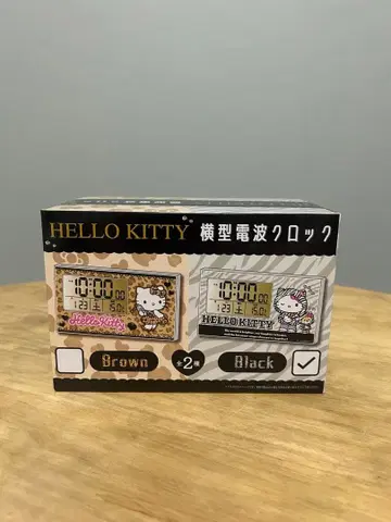 HELLO KITTY 키티짱 가로형 전파 시계 제브라 패턴 갸루 새상품