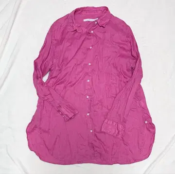 프레임워크 핑크 린넨 셔츠 롱