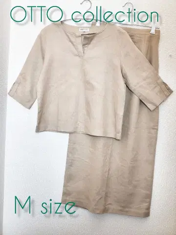 [ 새상품급 ] 린넨 혼방 키 넥 셋업 M 린넨 베이지 오토 슬릿