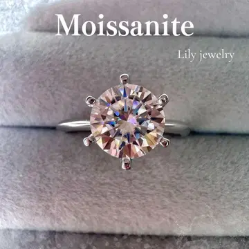 2ct 최고급 모이사나이트 반지 Silver925 플라티나 도금 16호