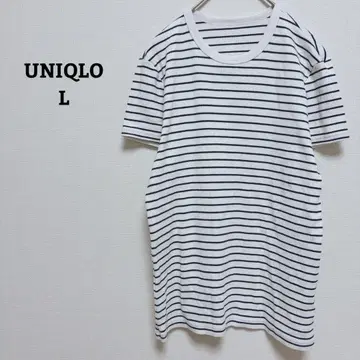 UNIQLO 티셔츠 보더 면 혼방 스트레치 캐주얼 L