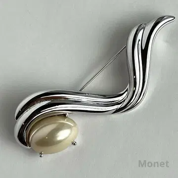 Monet 브로치 실버 펄 약 8.3cm
