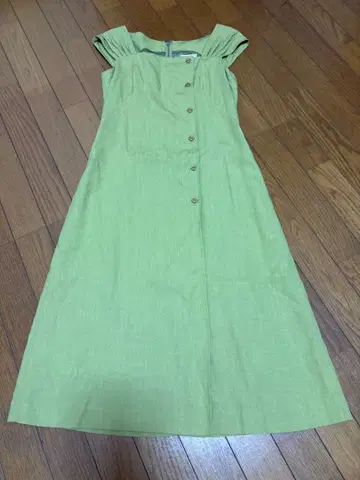 시빌라 린넨 프론트 디자인 버튼 원피스