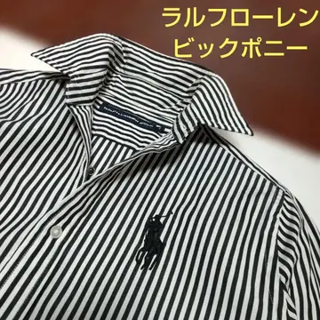 레어 랄프 로렌 셔츠 스트라이프 코튼 빅포니