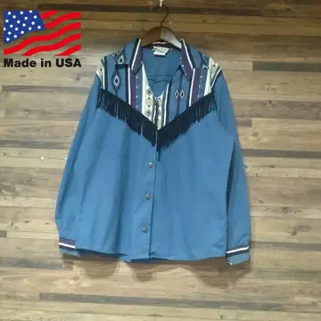 [ USA제 ] KAYO 90s 빈티지 네이티브 무늬 웨스턴 셔츠
