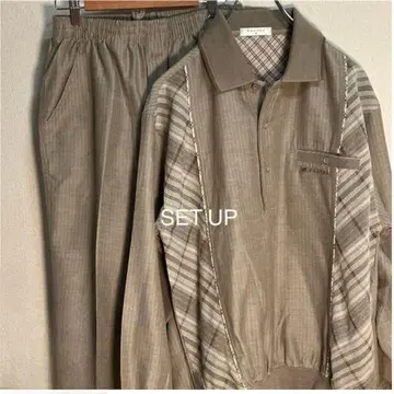 [ 셋업 ] 반팔 마 혼방 이지 팬츠 체크 절개