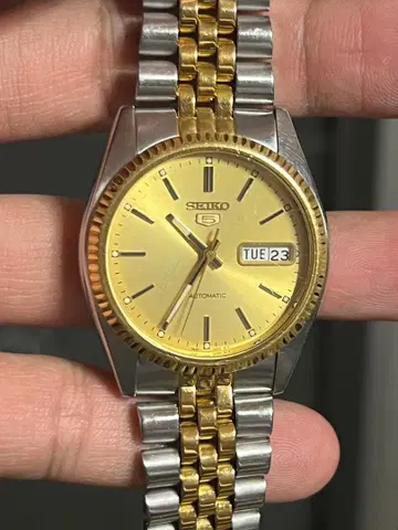 SEIKO 자동 와인딩 손목시계 실버/골드