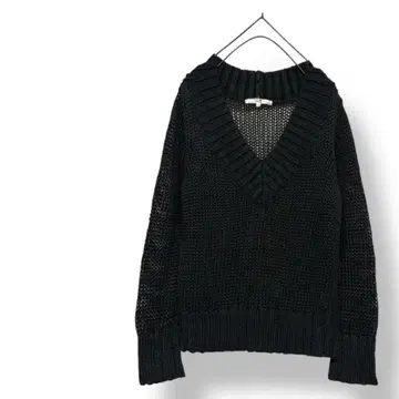 23구 린넨 니트 V넥 니트 스프링 니트 32 블랙