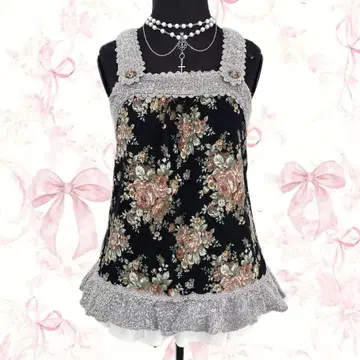 y2k axes femme 튜닉 꽃무늬 리본 모리걸 그런지