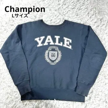 Champion 리버스 위브 빨간색 택 복각 YALE L 블랙