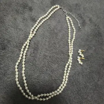 수지 진주 2연 목걸이 진주 귀걸이 브라이덜 사전 촬영 졸업식 입학식