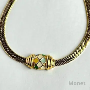 Monet 목걸이 골드 에나멜조 멀티 컬러 빈티지조