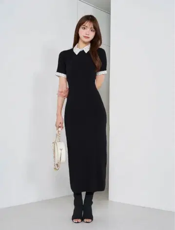 Darich 다리치 백 오픈 도트 니트 롱 원피스