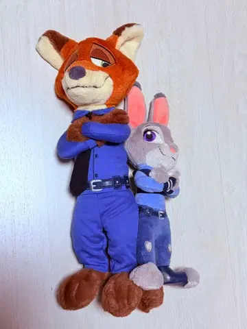 도쿄 디즈니랜드 주토피아 닉 주디 봉제 인형