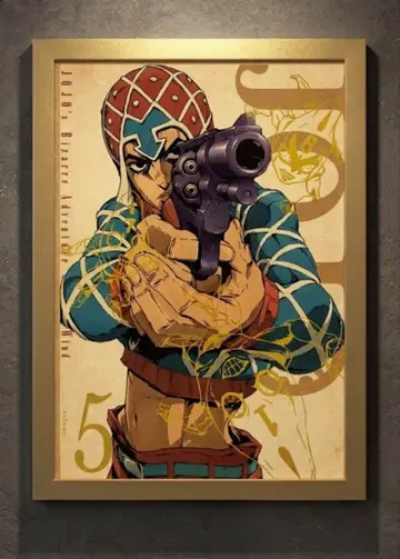 [골드 액자 포함] 죠죠의 기묘한 모험 JOJO 귀도 미스타 포스터