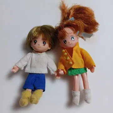 마마레드 보이 인형 2체 세트 애니메이션 리본 레트로 당시물 레어