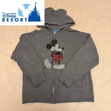 [ 새상품급 ] 디즈니랜드 디즈니씨 미키마우스 후드 부착 후드티 그레이