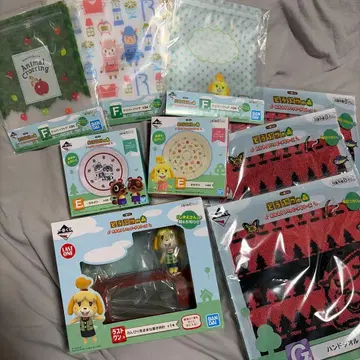 모여봐요 동물의 숲 제일복권 라스트 원 상 손수건 미니 접시 지퍼백