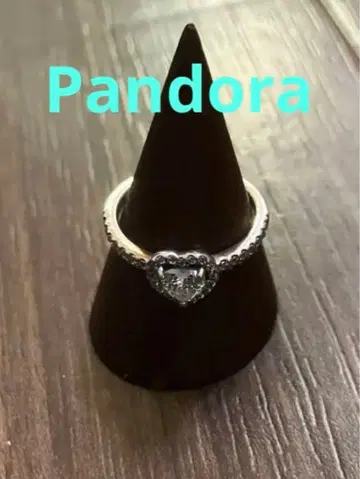 Pandora 하트형 보석 실버 925 반지
