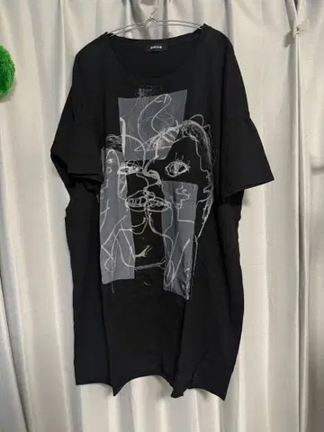 zucca 콜라보 프린트 빅 셔츠 원피스 블랙