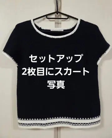 두클라쎄 셋업 썸머 니트 M 네이비 컬러