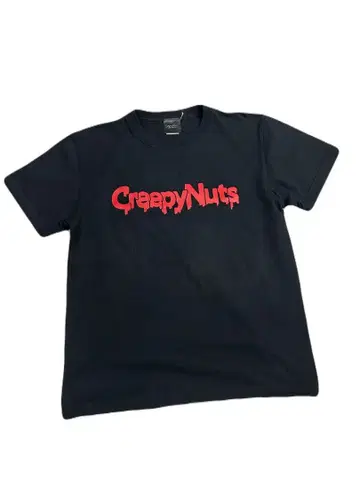 CreepyNuts 블랙 T셔츠 빨간색 로고, 크리피너츠 M 사이즈