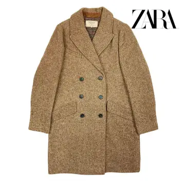 12T407 ZARA TRAFALUC 트위드 더블 체스터 코트