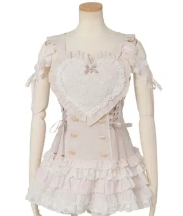 LIZLISA 하트 에이프런 점프스커트 셋업