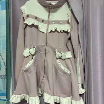 DearMyLove 튜닉 기장 프릴 가득 메이드 저지 원피스