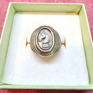 vintage SILVER 반지 체스 부품 Knight 나이트
