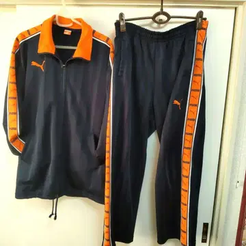 PUMA 저지 상하의 세트 구제 푸마 네이비/오렌지 S-M 남녀 공용