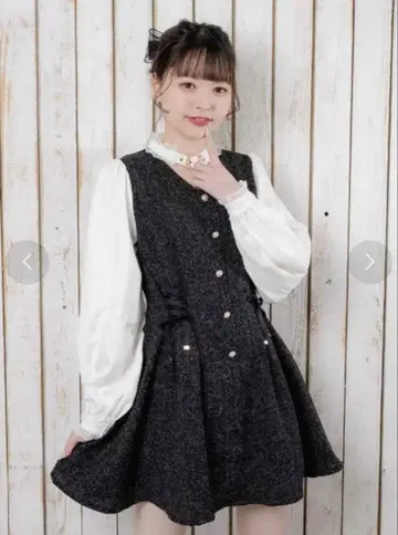 로지타 초커넥 썸머 트위드 원피스 긴팔 원피스 ROJITA