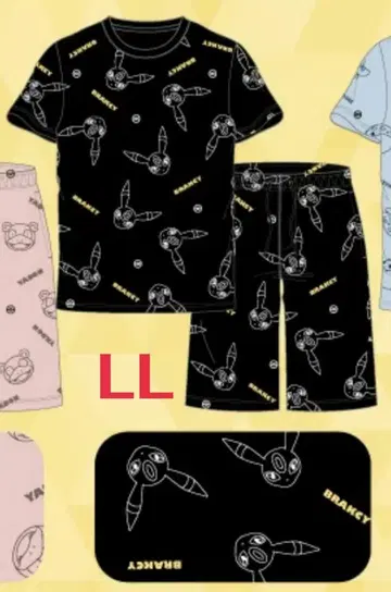 포켓몬 블래키 룸웨어 티셔츠 숏팬츠 상하의 LL