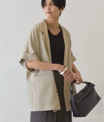 아메리칸 홀릭 린넨 라이크 반팔 자켓 M 사이즈