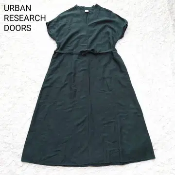 어반 리서치 도어스 린넨 블렌드 셔츠 원피스 허리 리본