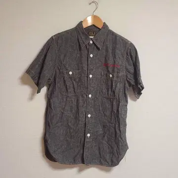CUSHMAN 쿠시맨 CHAMBRAY 샴브레이 셔츠 반팔 자수