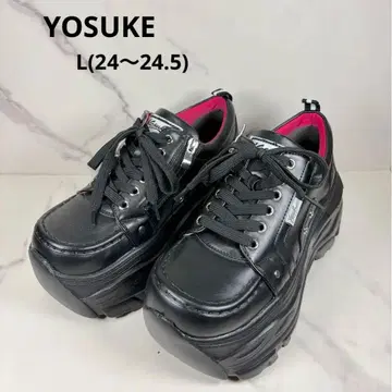 [컨디션 최상] YOSUKE 요스케 통굽 스니커즈 블랙 L 사이드 지퍼