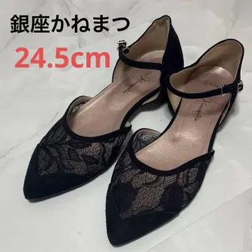 긴자 카네마츠 미스 슬렌더 스틸레토 펌프스 레이스 스트랩