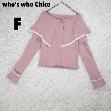 Chico 후즈 후 치코 2way 오프숄더 세일러 카라 리브 니트